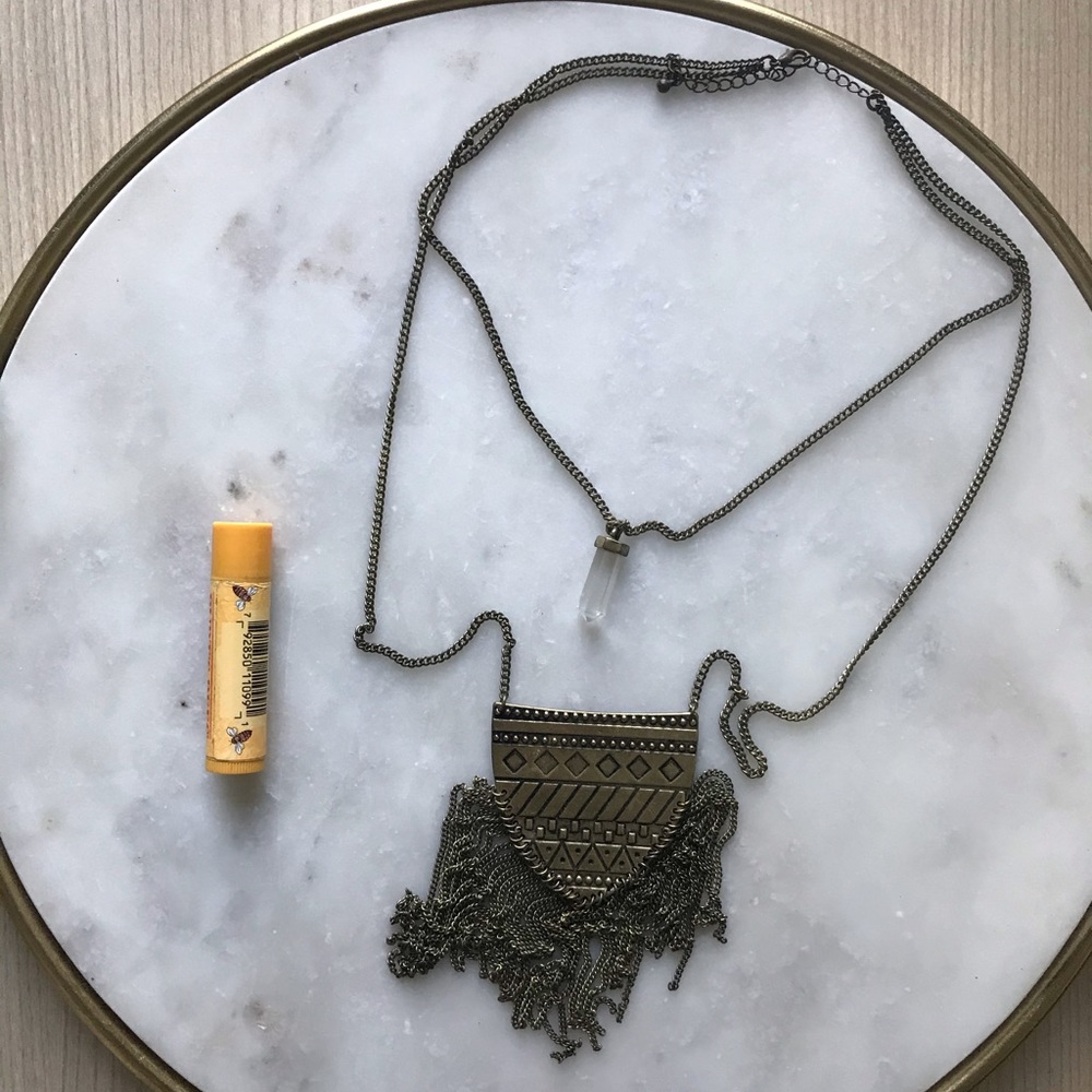 Bronze Double Strand Statement Design Necklace - image 2